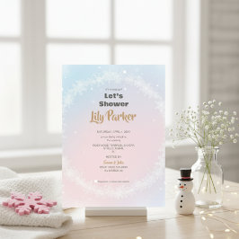 Weihnachtspastel Winter Snowflake Babydusche Einladung