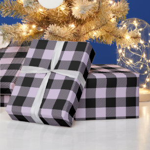 Weihnachtspastell-Lila und Schwarz gepunktetes Büf Geschenkpapier