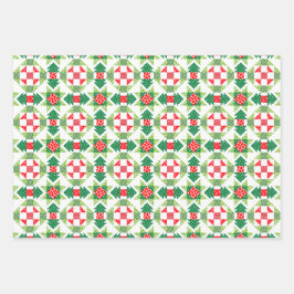 Weihnachtspatchwork-Quiltpapier-Set Geschenkpapier Set