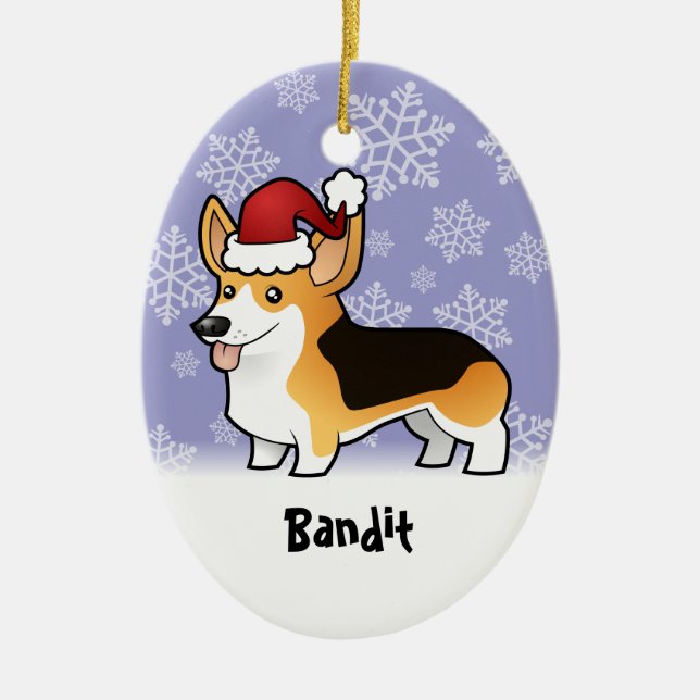 Weihnachtspembroke-WaliserCorgi (addieren Sie Keramikornament (Vorne)