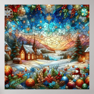 Weihnachtspender aus gefestigtem Glas Poster