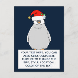 Weihnachtspenguin Benutzerdefinierter Text Postkarte