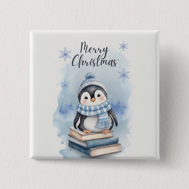 Weihnachtspenguin Button (Vorderseite)