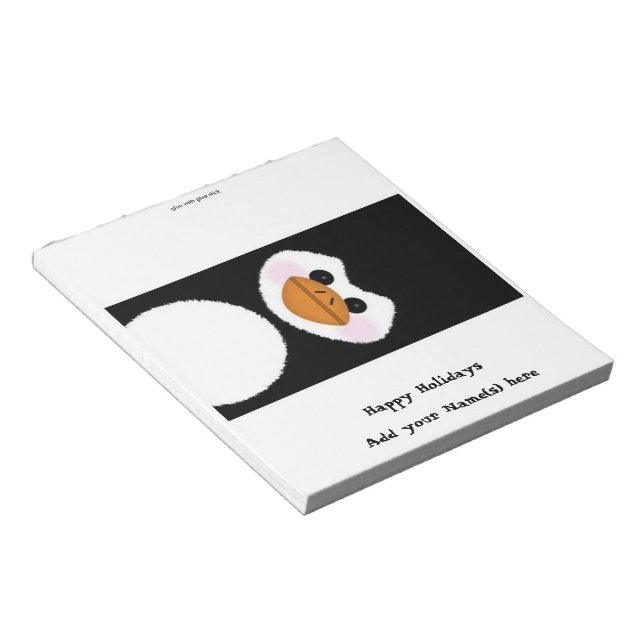 Weihnachtspenguin Candy Bar Wrapper Gastgeschenk Notizblock (angewinkelt)