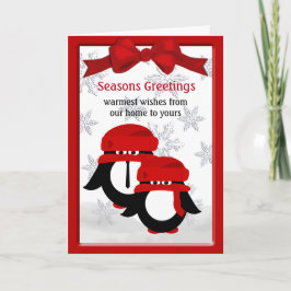 Weihnachtspenguin Couple Seasons Grußkarte Feiertagskarte
