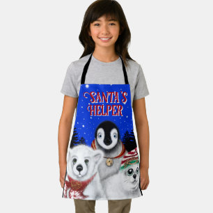 Weihnachtspenguin Eisbär-Siegel personalisieren Schürze