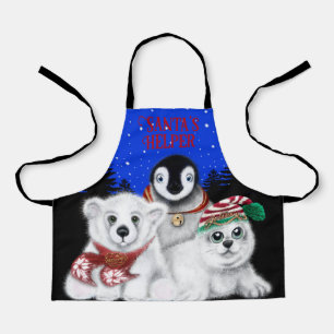 Weihnachtspenguin Eisbärenjunge Siegel Schürze