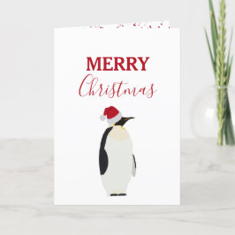 Weihnachtspenguin Funny Animal mit Weihnachtsmannm Feiertagskarte