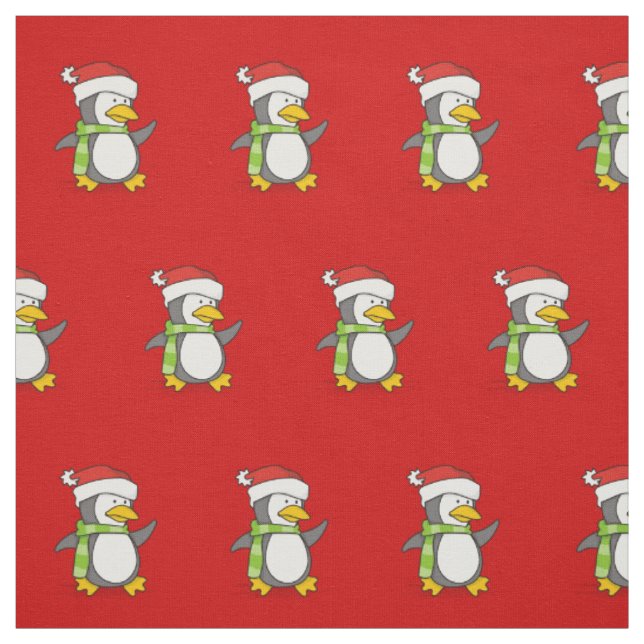 Weihnachtspenguin geht auf Schneepattern Stoff (Muster)