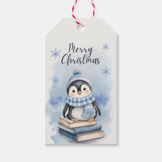 Weihnachtspenguin Geschenkanhänger (Vorderseite)