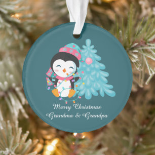 Weihnachtspenguin Grandeltern fühlen Ornament