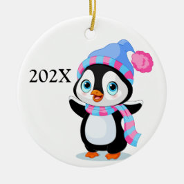Weihnachtspenguin  keramik ornament