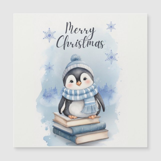 Weihnachtspenguin Magnetkarte (Vorderseite)