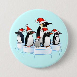 Weihnachtspenguin-Party Button