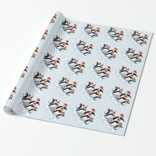Weihnachtspenguin-Party Geschenkpapier