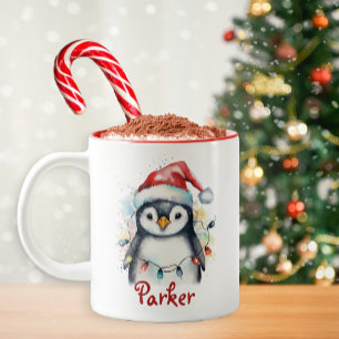Weihnachtspenguin Personalisiert Kids Tasse