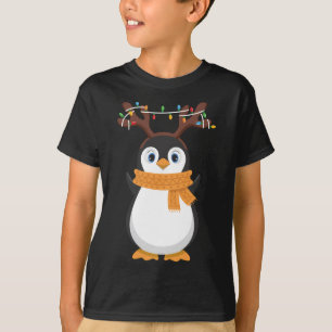 Weihnachtspenguin Reindeer Santa Holiday Pajama T-Shirt