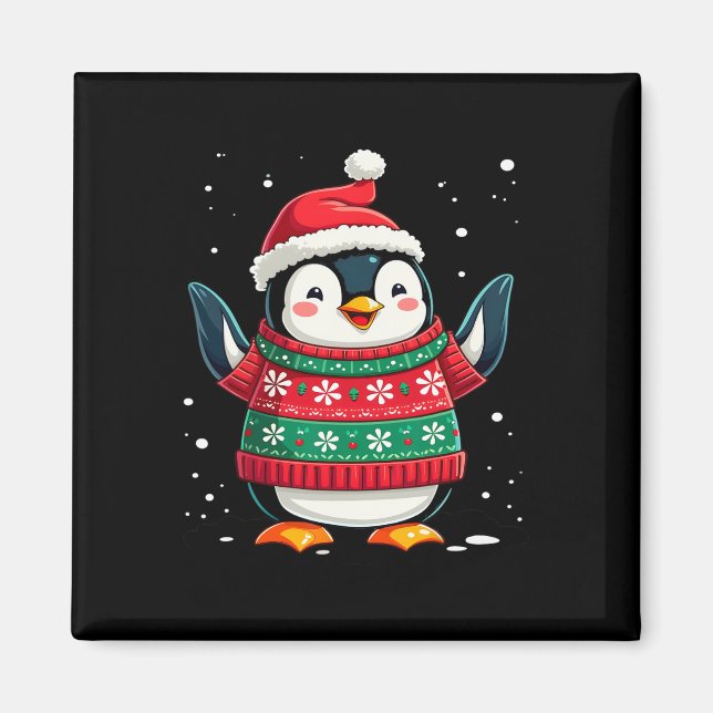 Weihnachtspenguin Santa Magnet (Vorne)