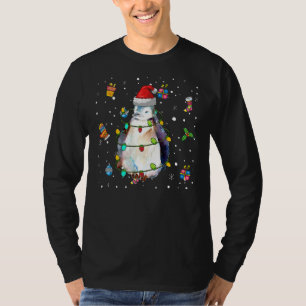 Weihnachtspenguin Weihnachtsmannmütze Lichter Orna T-Shirt