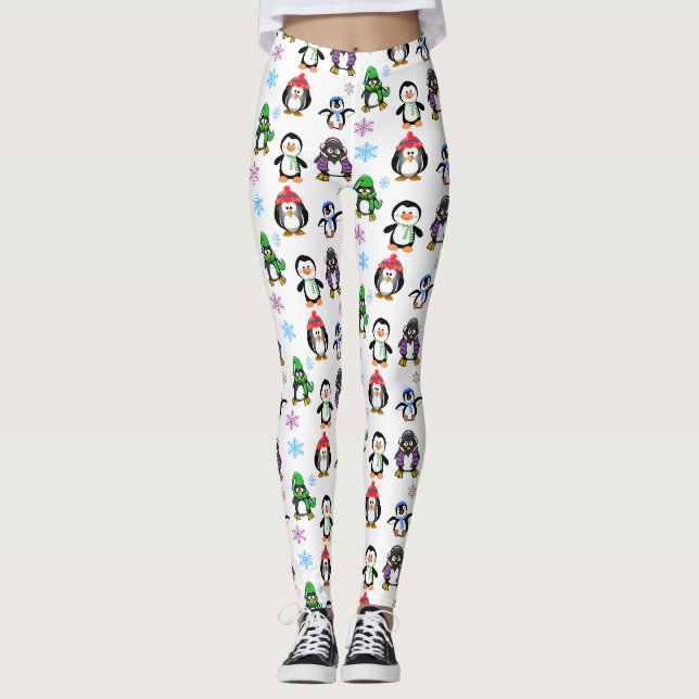 WeihnachtsPenguins und Schneeflocke-Leggings Leggings (Vorderseite)