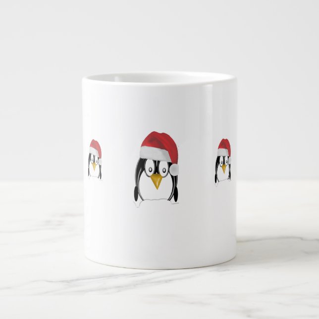 Weihnachtspenquins Cartoon Tasse (Vorderseite)