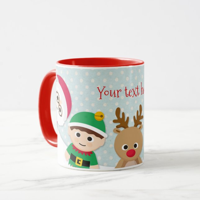 Weihnachtspersonalisierte Tasse, Weihnachtsmann, Tasse (Vorderseite Links)