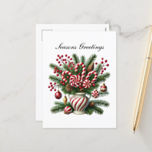 Weihnachtspfefferminzbonbons Feiertagspostkarte