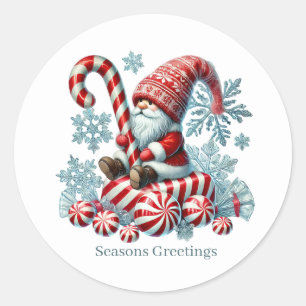 Weihnachtspfefferminznome Runder Aufkleber