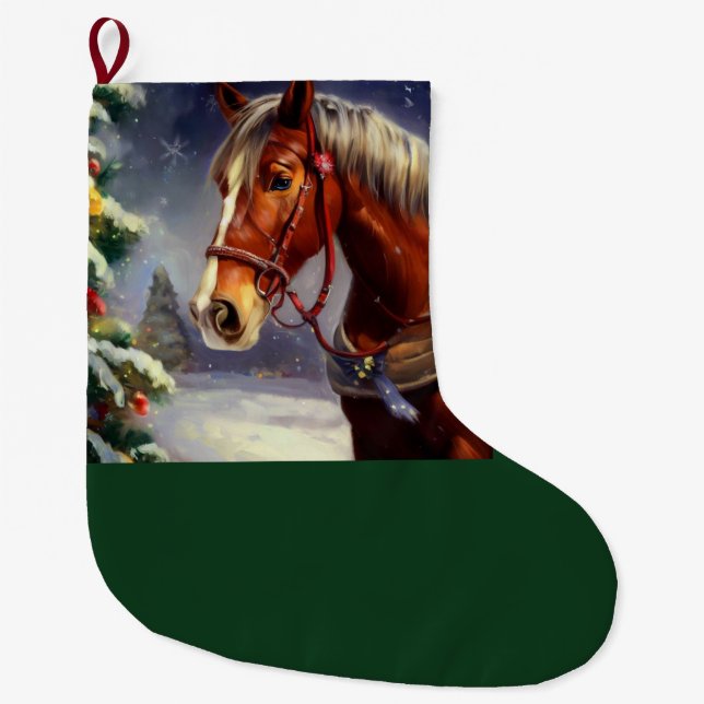 Weihnachtspferd 1 großer weihnachtsstrumpf (Vorderseite)