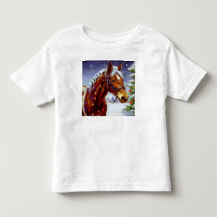 Weihnachtspferd 3 kleinkind t-shirt