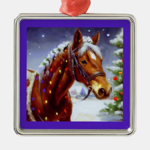 Weihnachtspferd 3 ornament aus metall