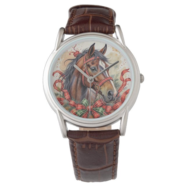 Weihnachtspferd Armbanduhr (Vorderseite)