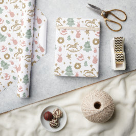 Weihnachtspferd aus Holz Geschenkpapier