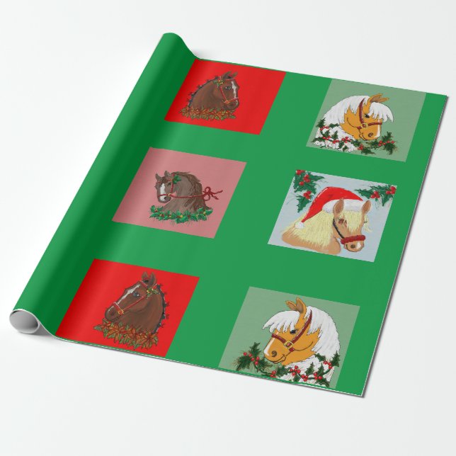 Weihnachtspferd Geschenkpapier (Ungerollt)
