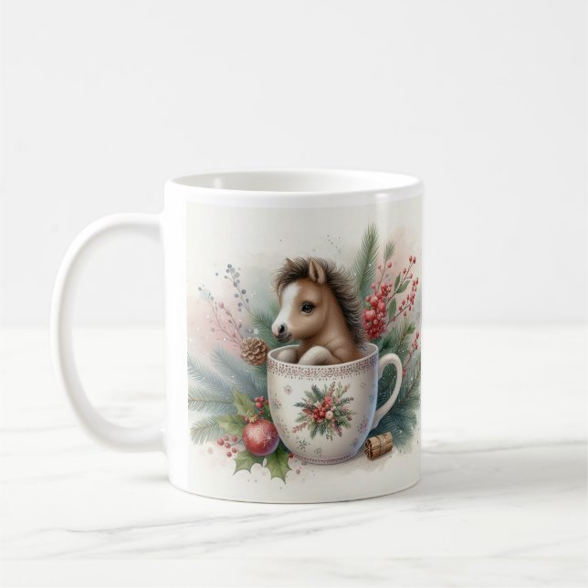 Weihnachtspferd Kaffeetasse (Links)