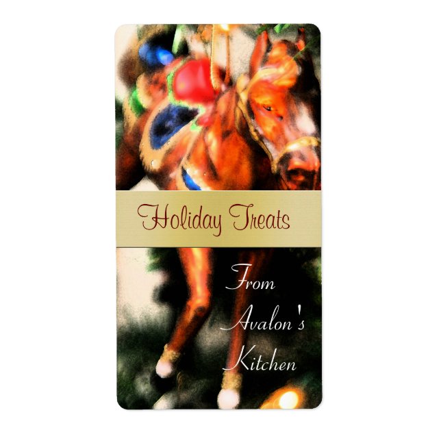 Weihnachtspferd Leckerei Backlabel (Vorne)