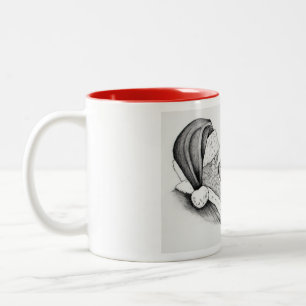 Weihnachtspferd und Weihnachtsmann Zweifarbige Tasse