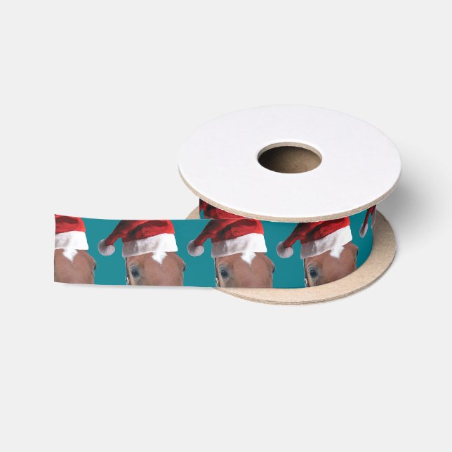 Weihnachtspferd Weihnachtsmannmütze Satinband (Spule)