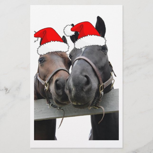 Weihnachtspferde Briefpapier (Vorderseite)