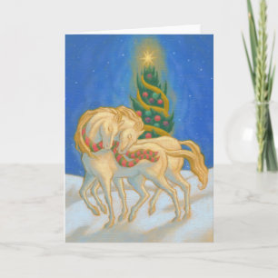 Weihnachtspferde Feiertagskarte