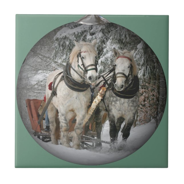 Weihnachtspferde Fliese (Vorderseite)