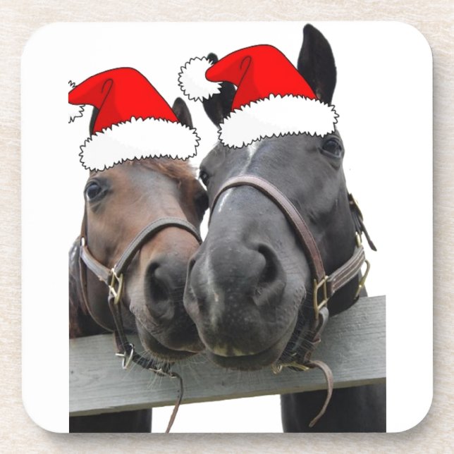 Weihnachtspferde Getränkeuntersetzer (Vorderseite)