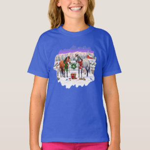 Weihnachtspferde im Schnee T-Shirt