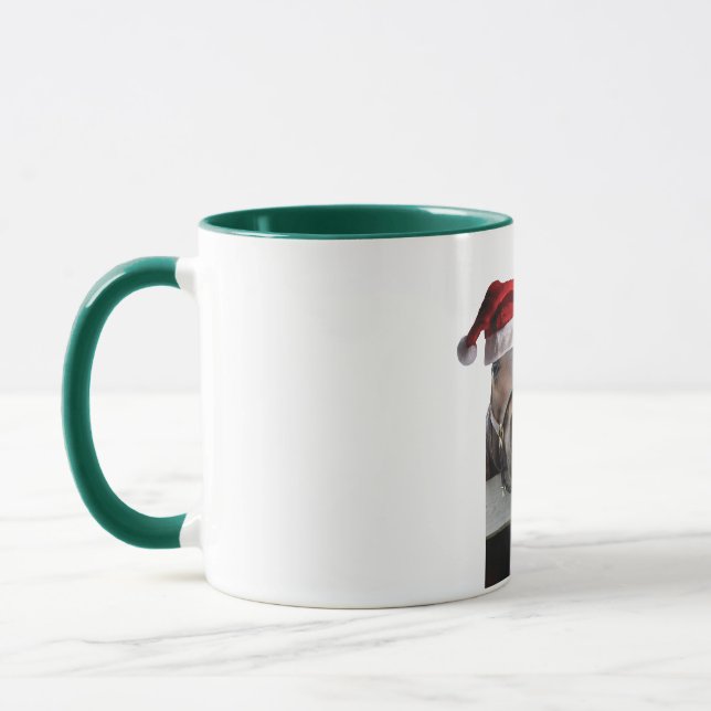 Weihnachtspferde in Santa Claus Hats Tasse (Links)