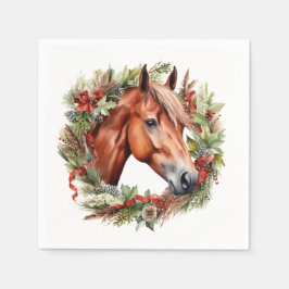Weihnachtspferde Napkins - Kastanienpferd & Kraut Serviette