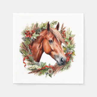 Weihnachtspferde Napkins - Kastanienpferd & Kraut Serviette