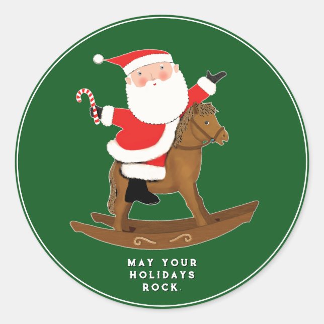 Weihnachtspferde Runder Aufkleber (Vorderseite)