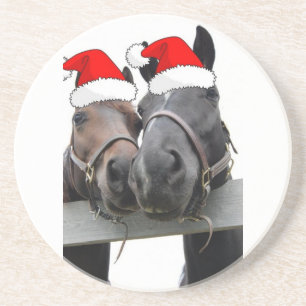 Weihnachtspferde Sandstein Untersetzer