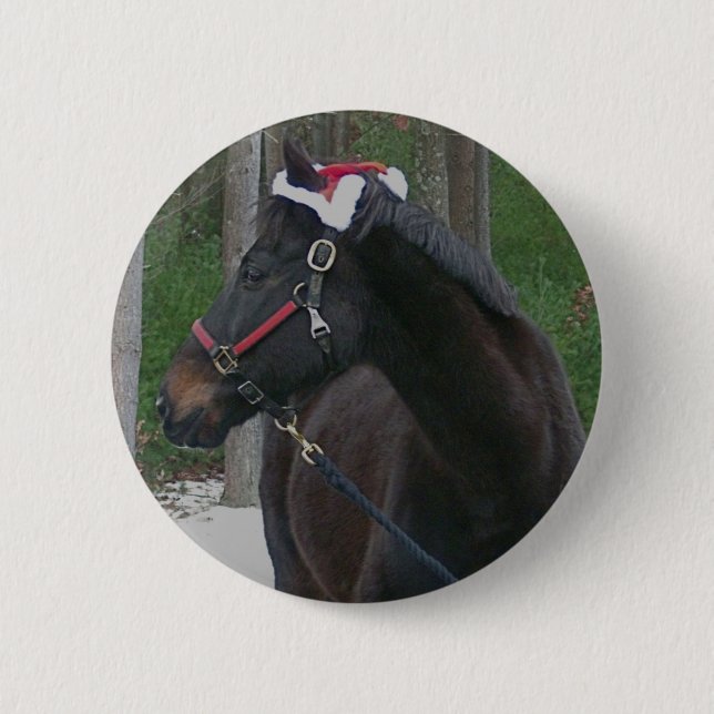 WeihnachtspferdeFotoknopf Button (Vorderseite)