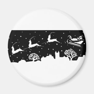 WeihnachtsPferdeschlitten Magnet